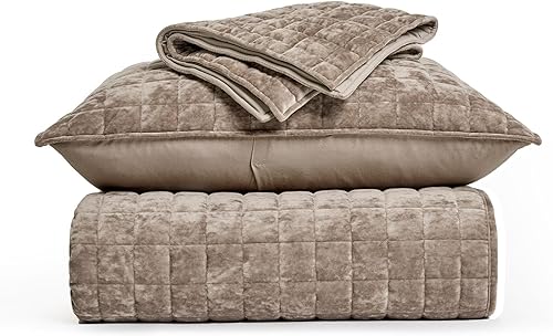 Miniatura 47 de RECYCO - Juego de edredón de terciopelo ligero, ropa de cama con edredón acolchado de gran tamaño y 2 fundas de almohada a juego, para usar todo