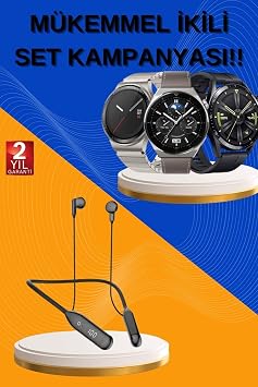 YamanHobi Alarm ve Titre im  zellikli Ak ll  Saat ve Mikrofonlu Kablolu Bluetooth Kulakl k 60 Saat -