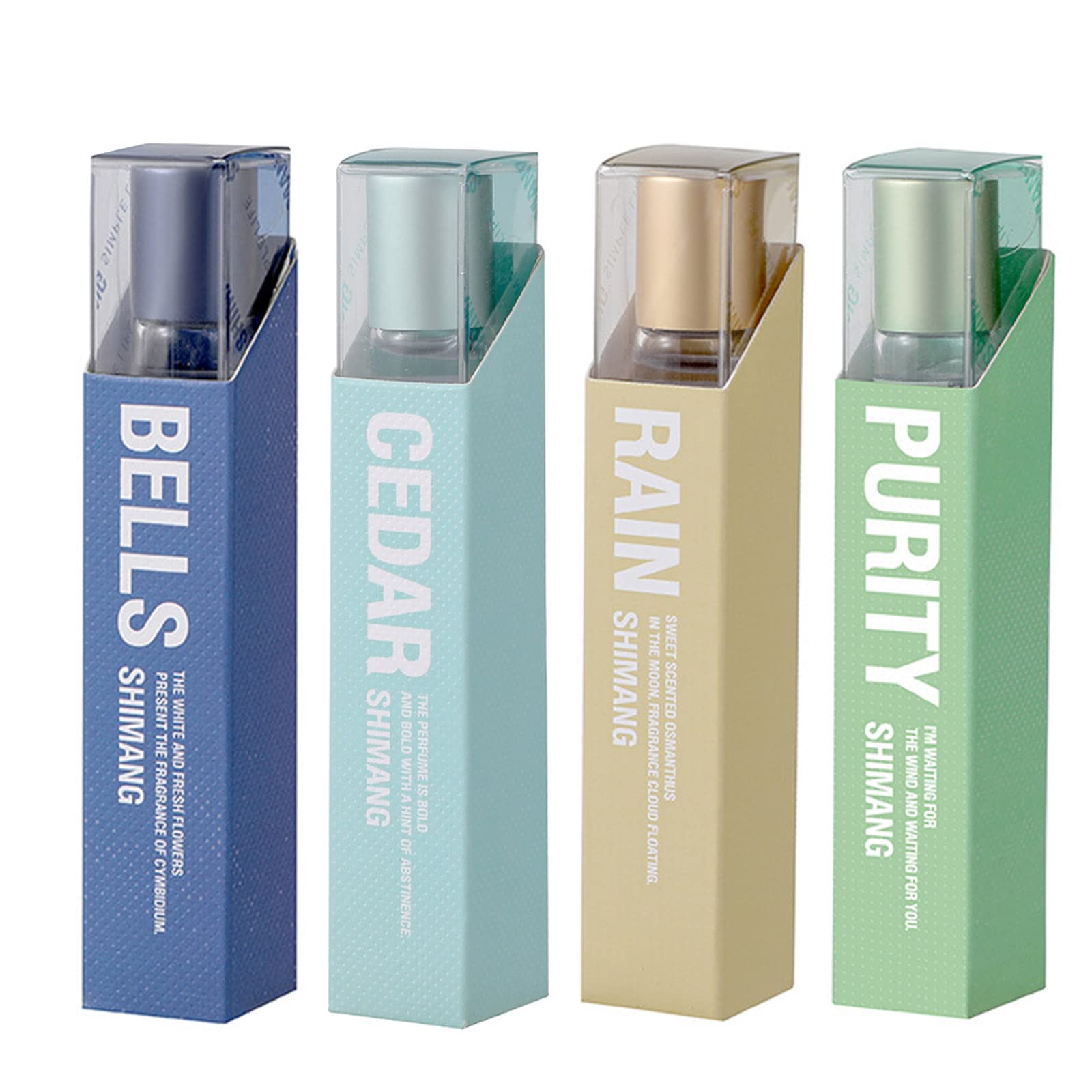 Grospe 4PCS Eau de Parfum Perfume Oil Roll-On - Alcohol Free Perfumes for Women and Men by Fresh Flower Fruit Fragrances, 10 ml / 0.33 fl Oz (Flower Fragrance Series)