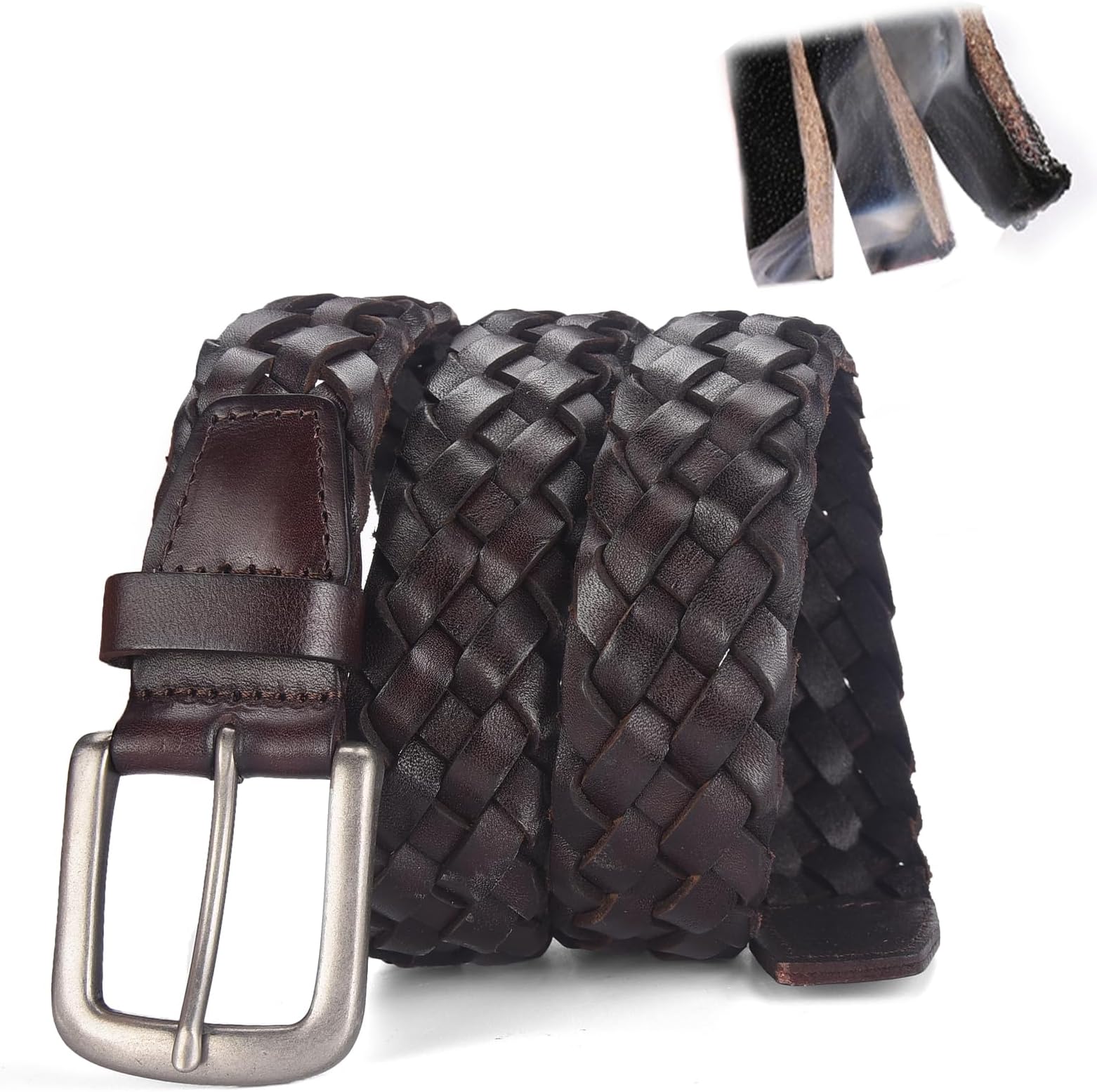 2-Pack Tactical Nylon Military Web Belt - TSA Approved Non-Metal Nickel Free Hypoallergenic Plastic Belt Buckles
