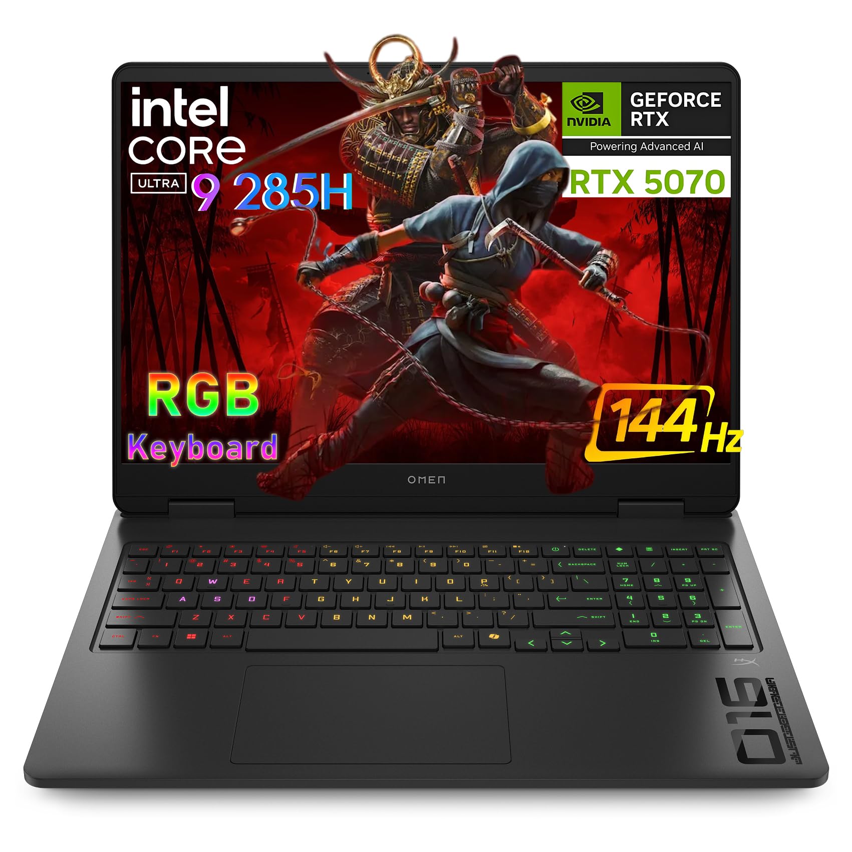 HP OMEN 16" Gaming Laptop Computer, Intel Ultra 9 285H 16-Core, NVIDIA GeForce RTX 5070 8GB, 16GB DDR5, 1TB PCIe SSD, 144Hz IPS WUXGA Display, WiFi 6E, RGB Backlit Keyboard, Windows 11, USB-C Hub