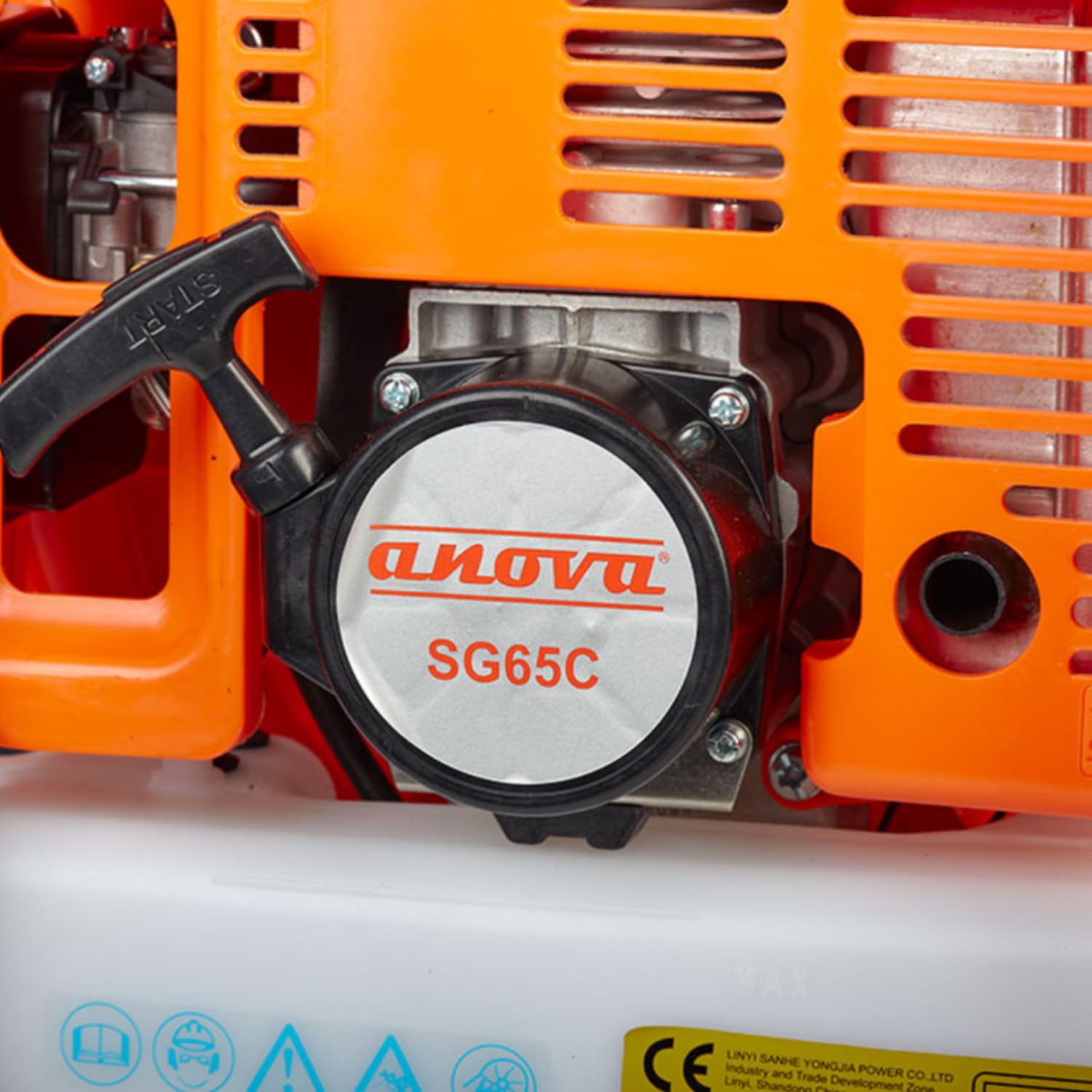 ANOVA - Soplador Gasolina | 3,9 HP - 2,9 KW | 65,5 CC | 10 KG | Volumen Aire 19,7 M³/MIN | Velocidad Aire 85 M/S | para Limpieza de Hojas, Recortes y Restos en Jardines y Aceras | Arranque Manual