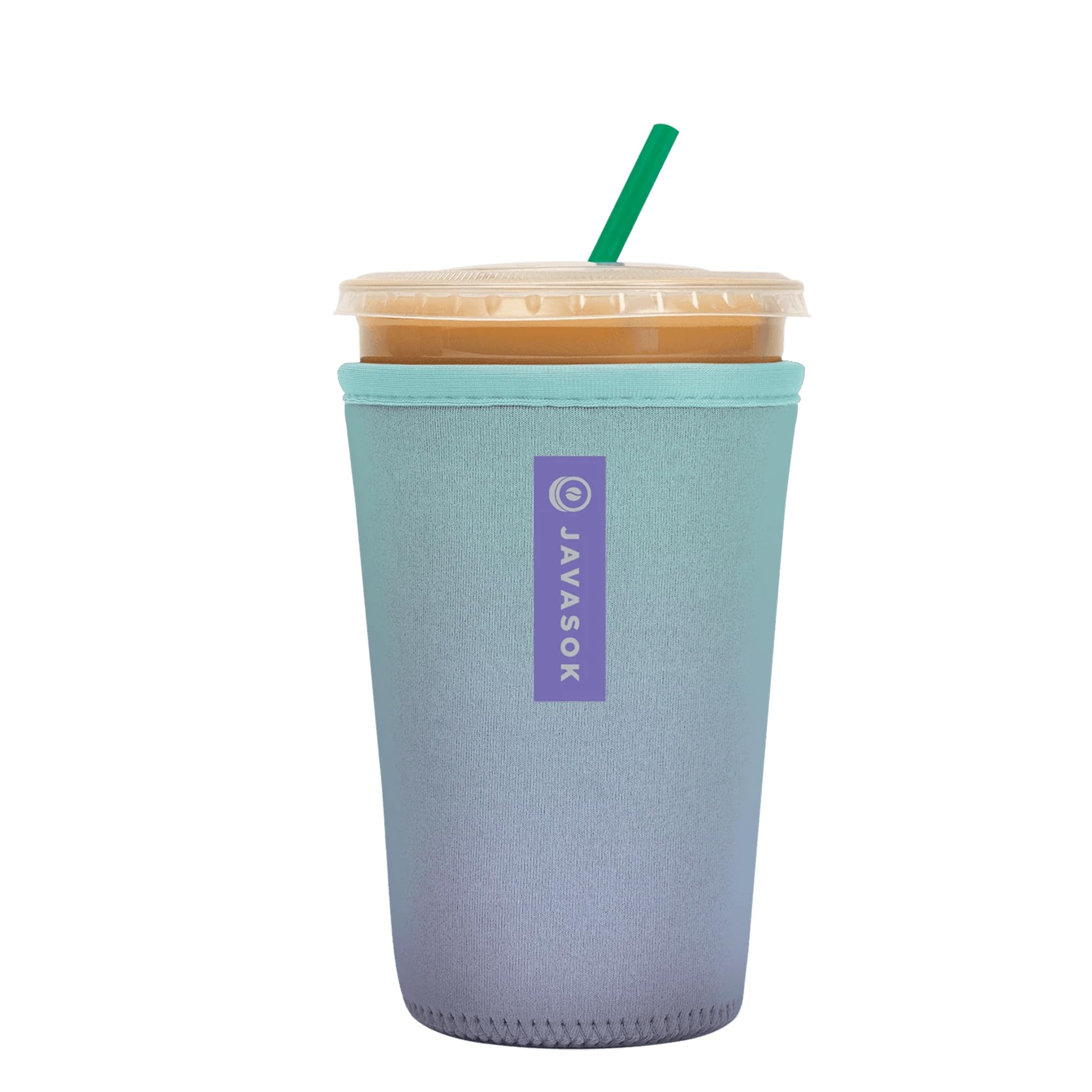 Sok It JavaSok Iced Coffee &amp; Cold Soda Insulated Neoprene Cup Sleeve (Mermaid Ombre, Medium: 22-28oz)