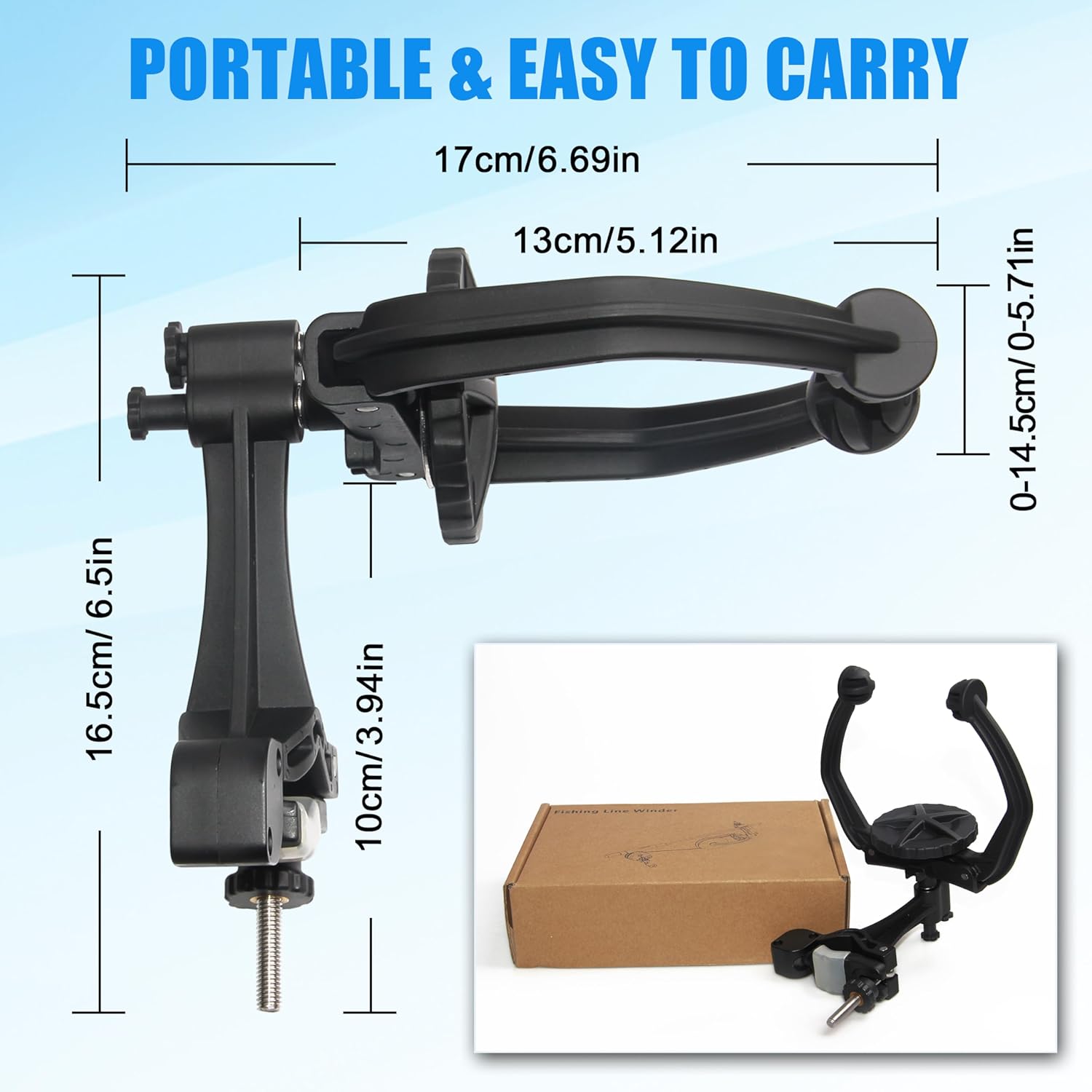 Fishing Line Spooler - Portable Fishing Reel Line Winder Spooling Station System Baitcaster Line Spooler Machine Tool