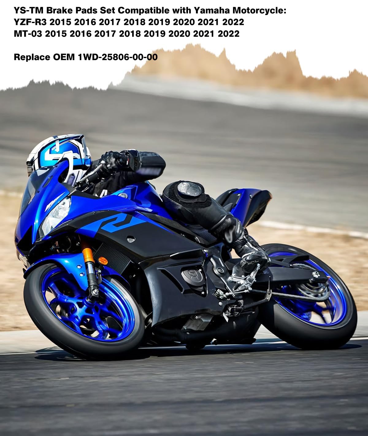 Amazon.com: R3 Brake Pads for Yamaha YZF-R3 MT03, Front and Rear