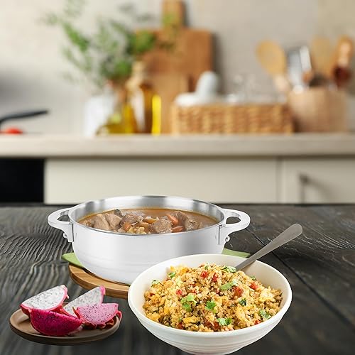 Miniatura 9 de Alpine Cuisine Olla de aluminio antiadherente de 7 cuartos de galón con tapa de vidrio y mango remachado  Utensilios de cocina versátiles para