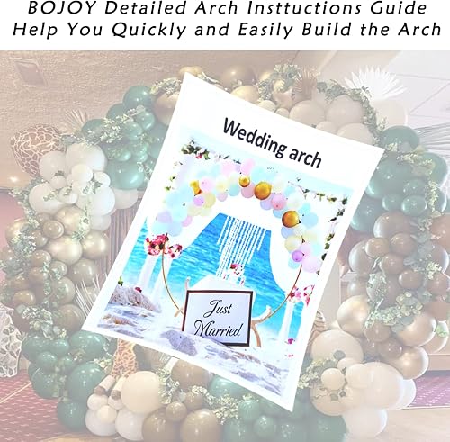 Miniatura 6 de BOJOY Soporte de arco de globos de arco de boda de 9.5 pies, soporte de telón de fondo circular, kit de arco de globos redondo de metal dorado, para