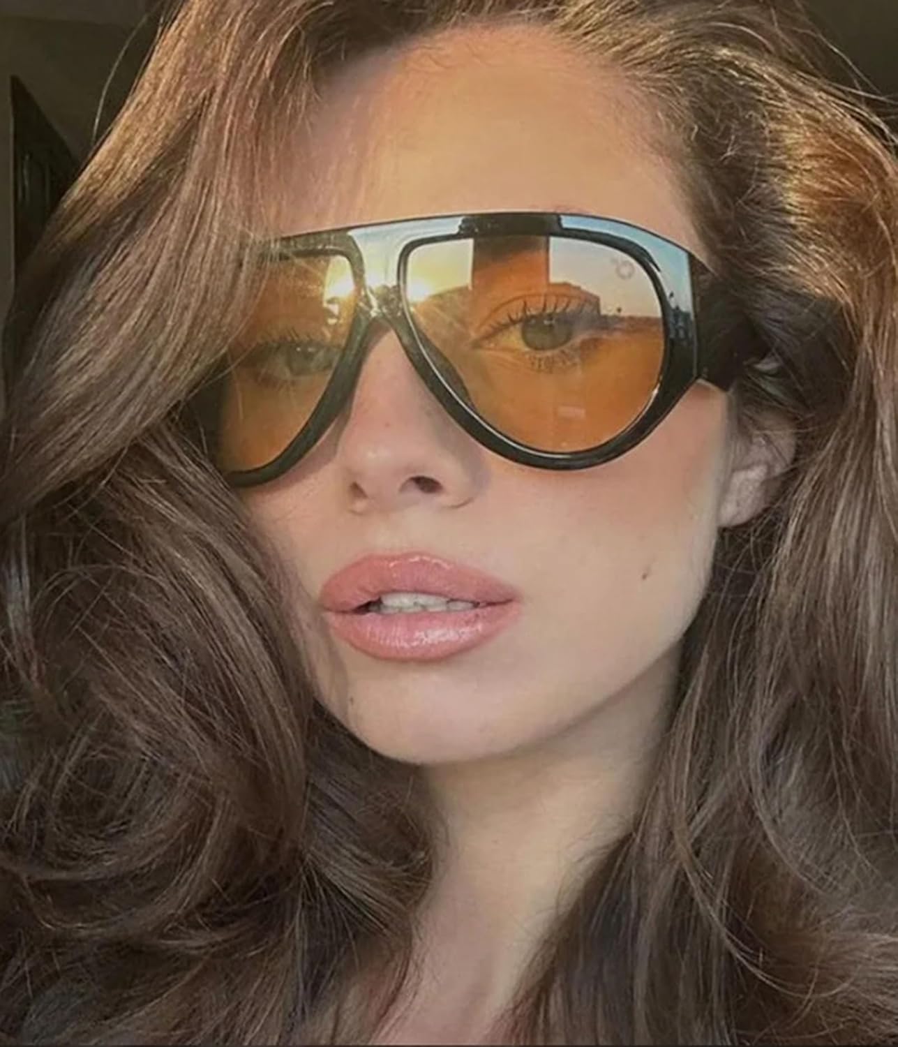 Oversized Aviator Sunglasses for Women Men Classic Big Frame Sun Glasses - Image 3