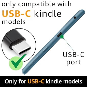 SPARKED Kindle Paperwhite Charger Cable UK USB C Charging for Paperwhite 12th Generation & 11th Gen, Kids, Signature (2021-2024 Models) Amazon Kindle eReader Tablet Power Supply Fast Charge Wire 1.2m