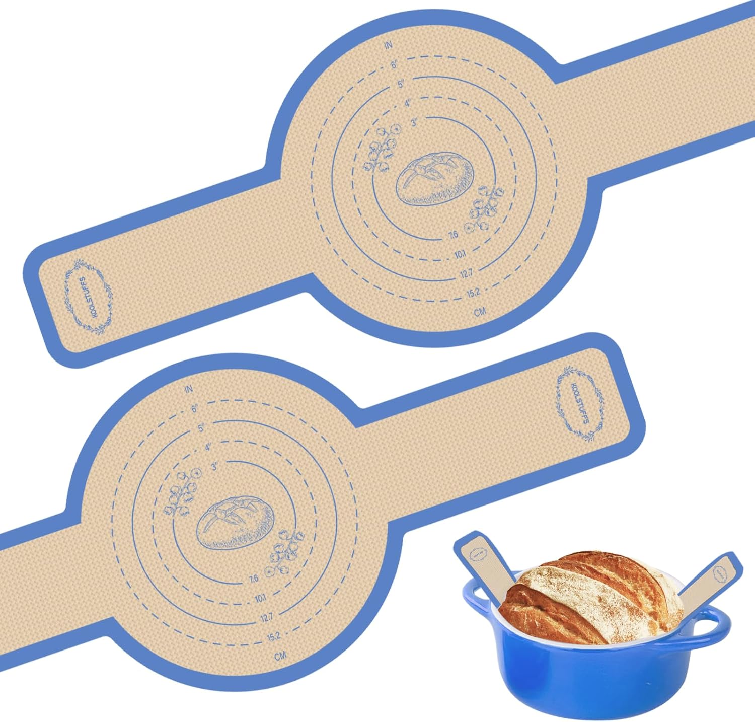 Silicone Bread Sling for Dutch Oven, Silicone Sourdough Baking Sling Non-Stick & Easy Transfer, Sourdough Mat for Bread Baking Supplies - 2PCS