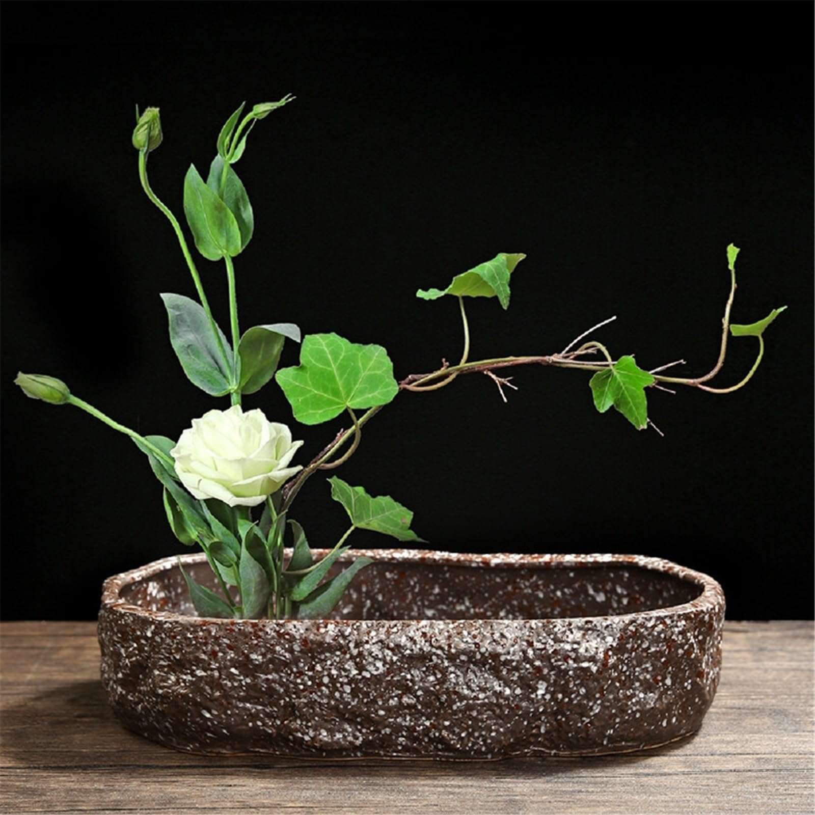 Sottovasi per Fiori Vassoio in Ceramica in Stile Cinese con piattino Motivo Speck Vaso