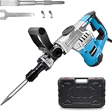 CXCESNS コンクリートハンマー 100V はつり機 電動ハンマー 2500W ハツリ機 4600bpm 37J 電動ピック 自重6.2kg 強力 はつりハンマー 破つりハンマー (六角軸シャンク) コールドチゼル 溝掘り 轻量 専門のコンクリート破壊ツールで 庭の根掘り コンクリート床破壊 庭石・ブロック塀タイル・床材 剥がし 外構工事 基礎撤去 家庭用コンクリート壁 はつりツール
