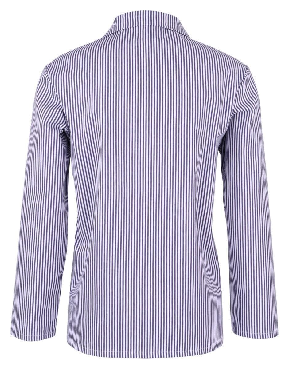 beb GASTRO/HANDWERK Herren Fleicherjacke, Bekleidungsgröße: 56, Farbe: marine/weiß Streifen