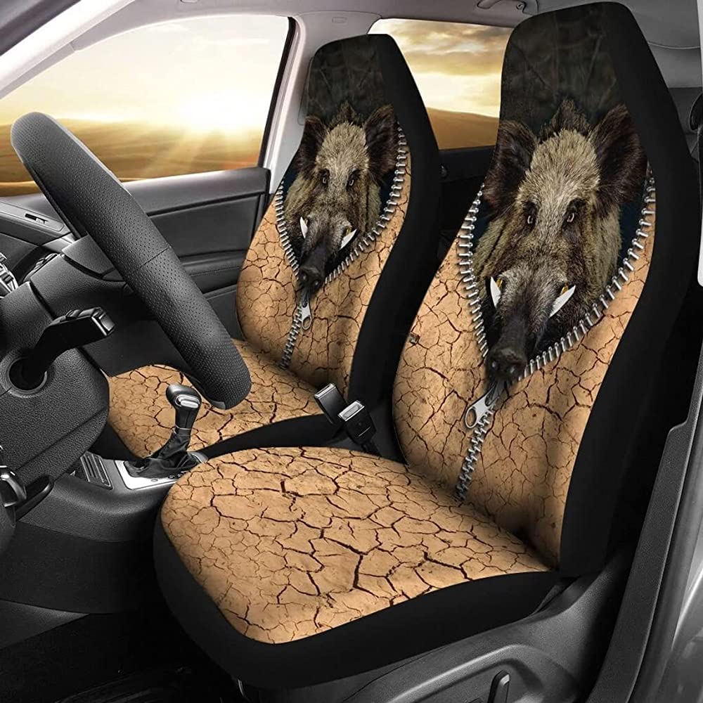 Coprisedili Auto Mimetici Arancione Caccia Da 2 Pezzi, Universali 52x138 Cm, In Poliestere, Proteggono Da Macchie E Urti Per Auto, Camion E SUV