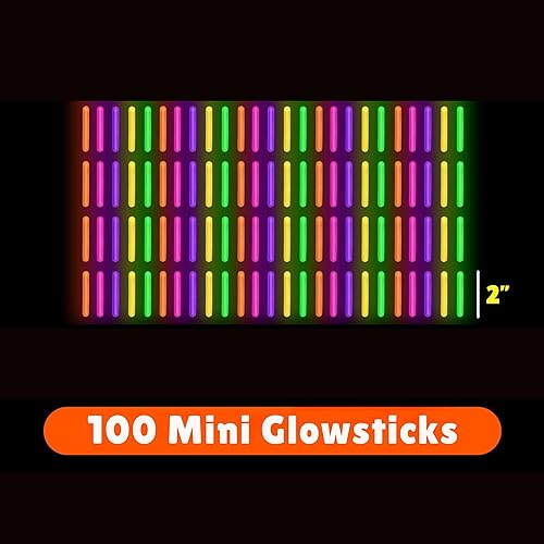 Miniatura 4 de PartySticks Paquete de 200 mini palitos brillantes que brillan en la oscuridad, pequeños, para huevos de Pascua, 5 colores, palos de luz de neón,