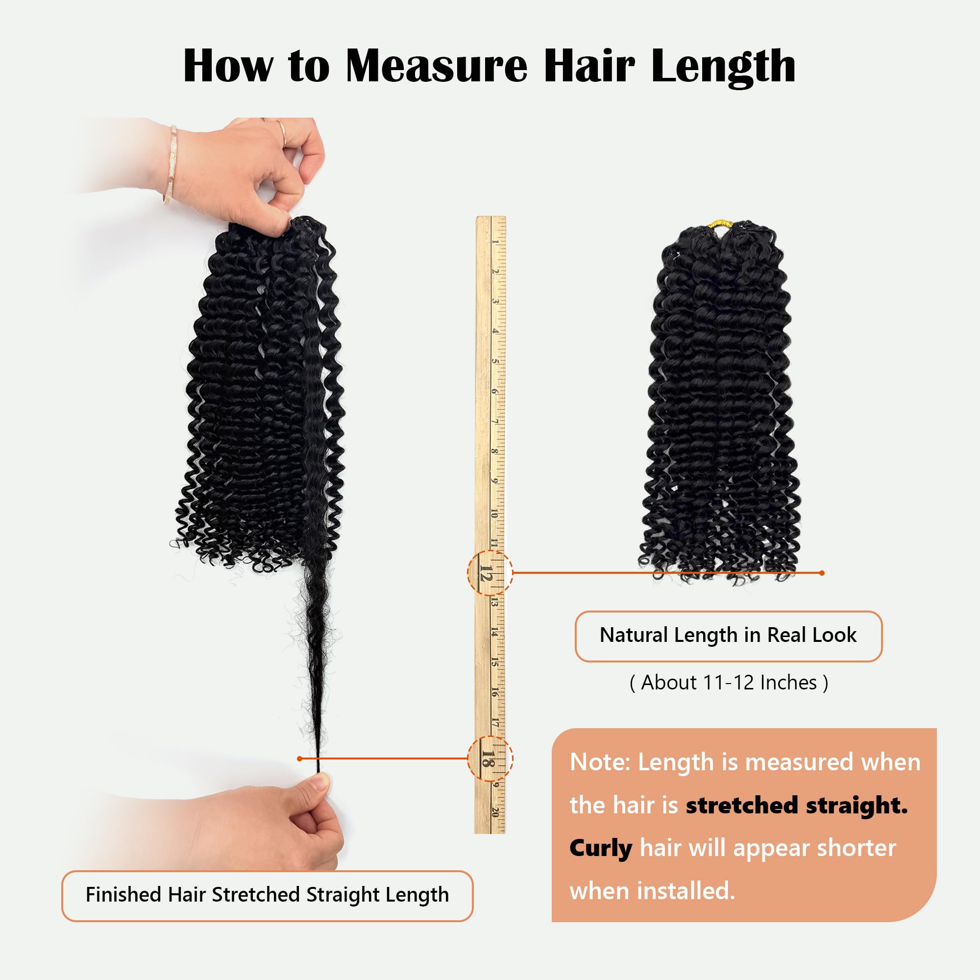 100% Human Hair Pre-Looped Crochet Hair, Natural Black