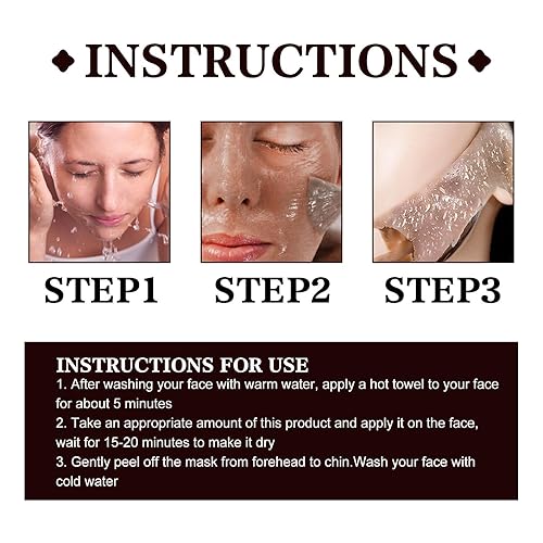 Miniatura 7 de danlein Máscara de té negro, máscara de té negro, máscara facial de desollado de té negro, crema exfoliante reafirmante antienvejecimiento, limpieza