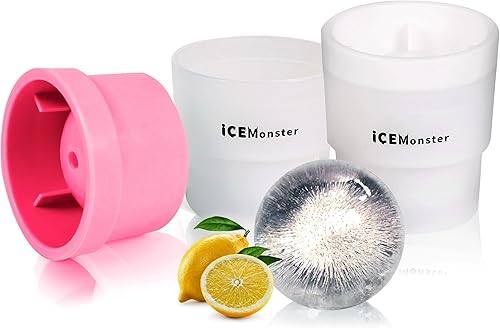Molde de hielo esférico, molde para hielo para whisky, bola de hielo, molde redondo para cubitos de hielo Bourbon, cubo de hielo grande, apilable,
