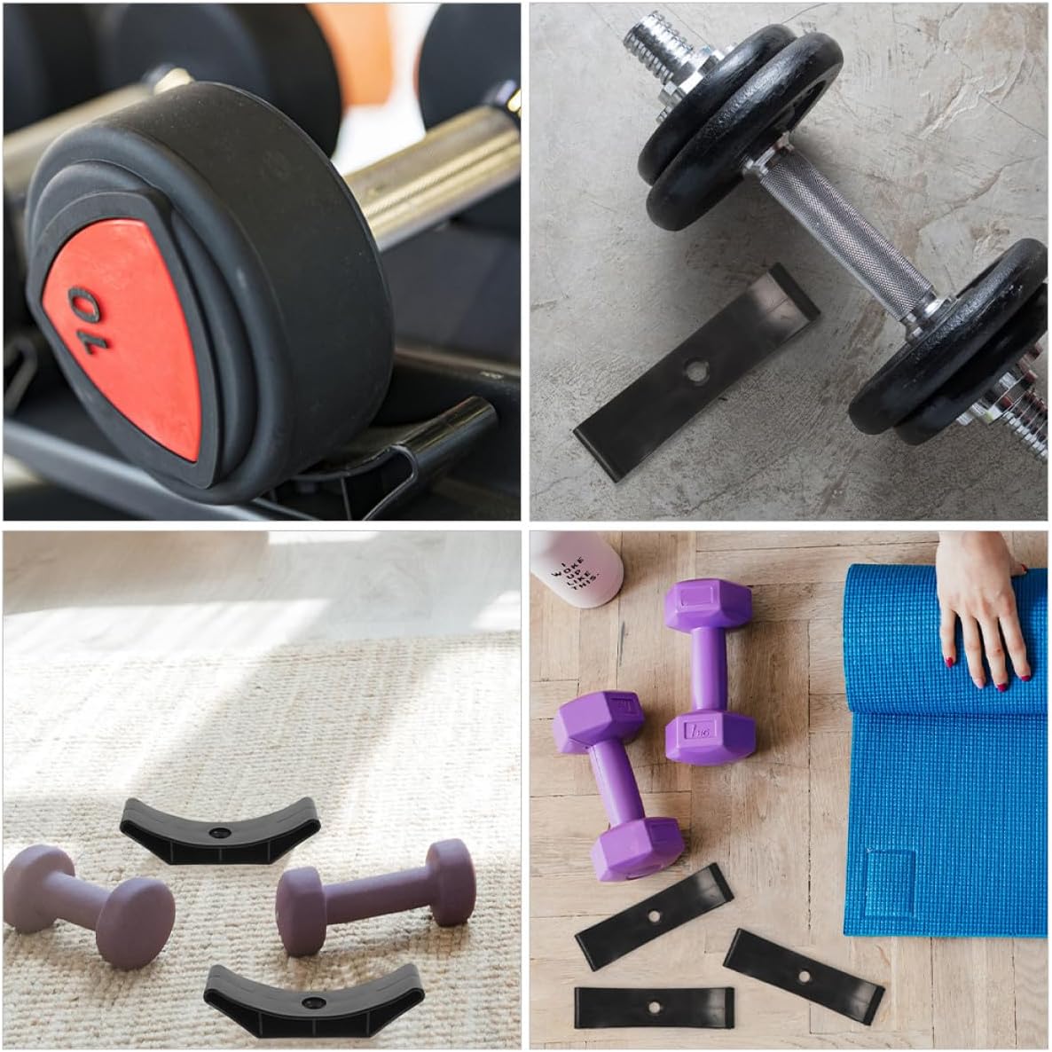 Didiseaon 12pcs Dumbbell Holder Stand Small Weight Rack Hollow Dumbbell Storage Bracket Black Fitness Equipment for Home Gym Strength Training