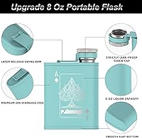 Vista 2 de Frasco de boca ancha de acero inoxidable de 6 onzas, con aislamiento sin BPA a prueba de fugas para licor para hombres y mujeres, fácil de llenar