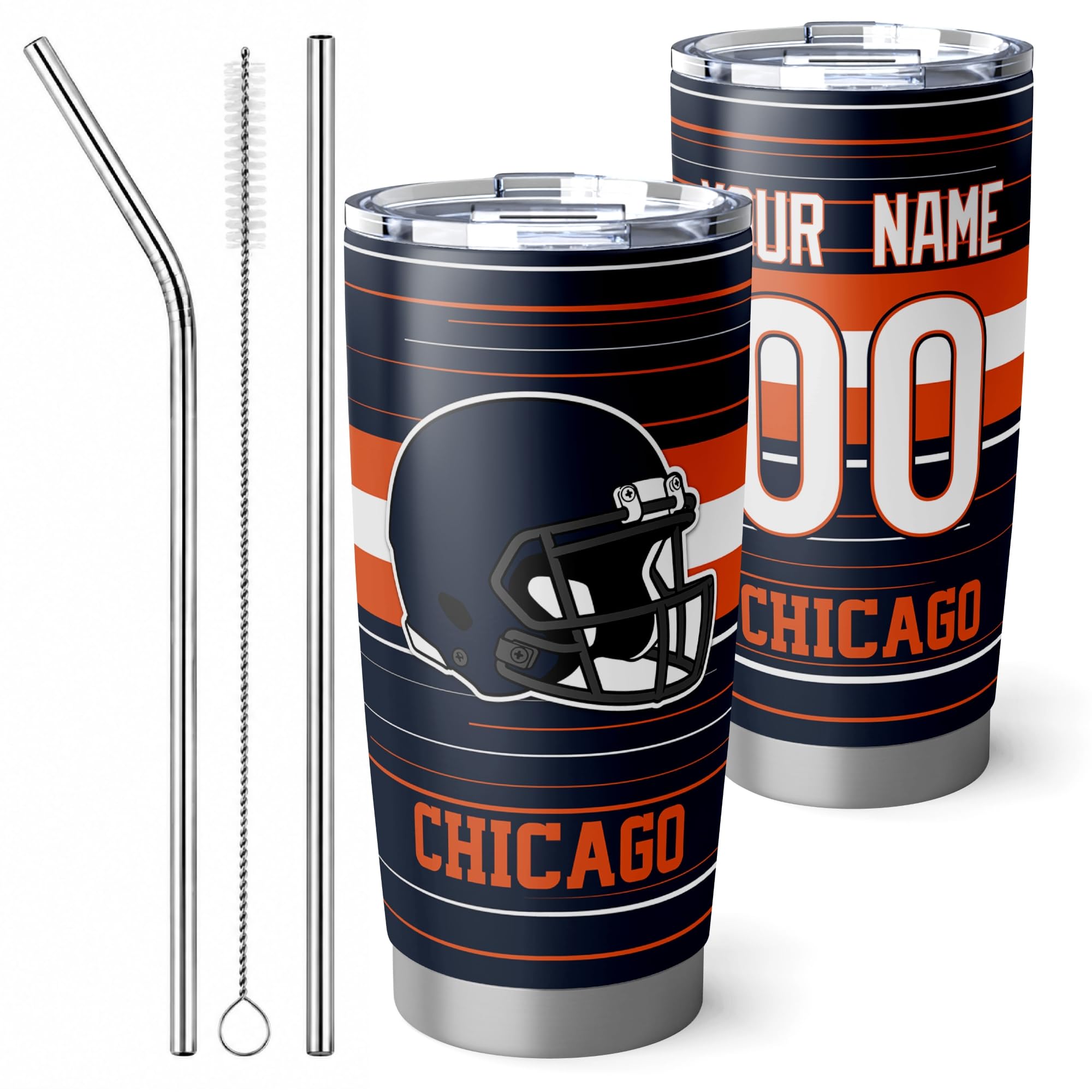 Chicago Tumbler 20oz Travel Mug Gifts Custom Name Number