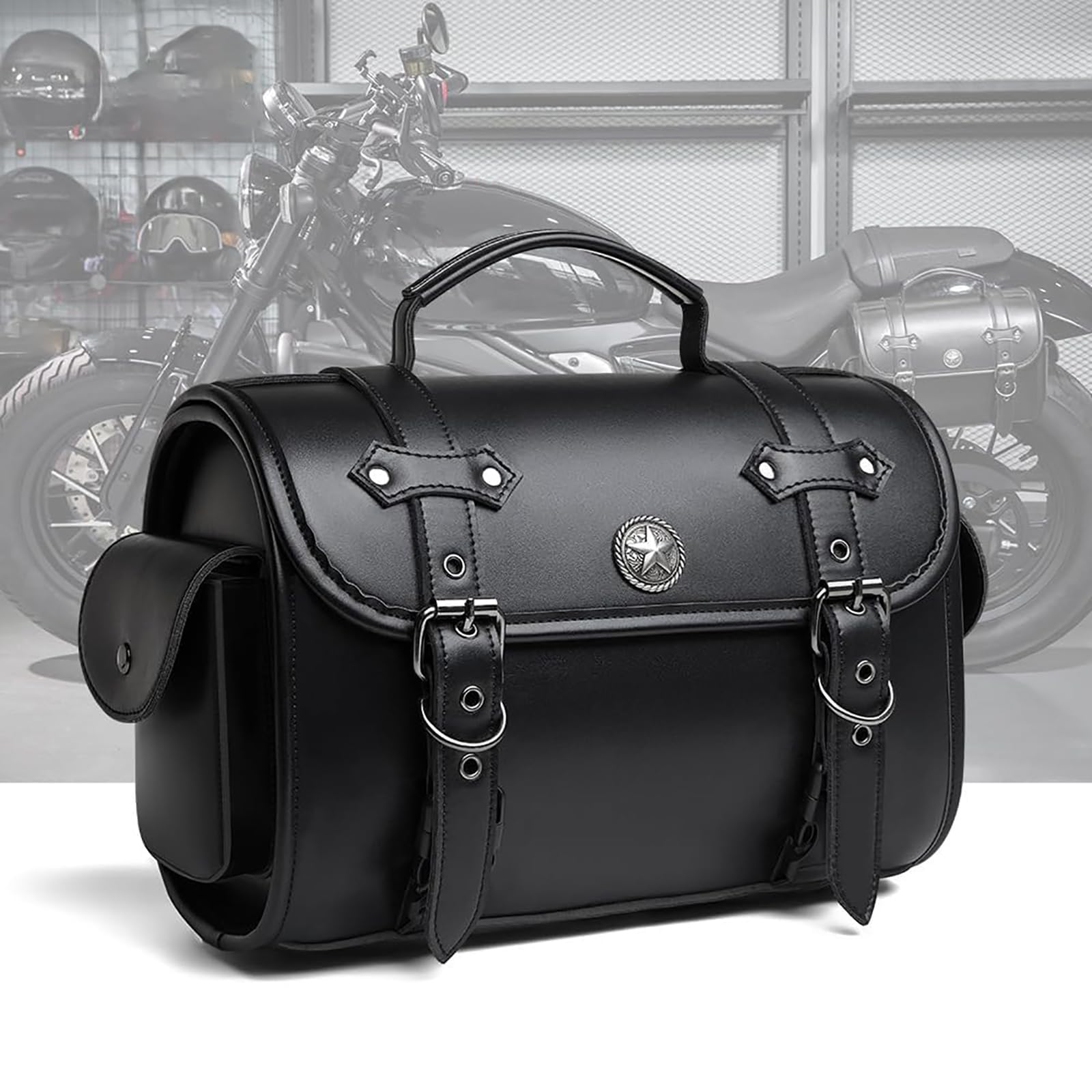 Borse Laterali Moto per Fantic Caballero Flat Track125 250 500 Rally/Scrambler 500, Impermeabile Borsa da Viaggio Borse da Sella e in Pelle, Borsa Portaoggetti per Moto Kit di Strumenti