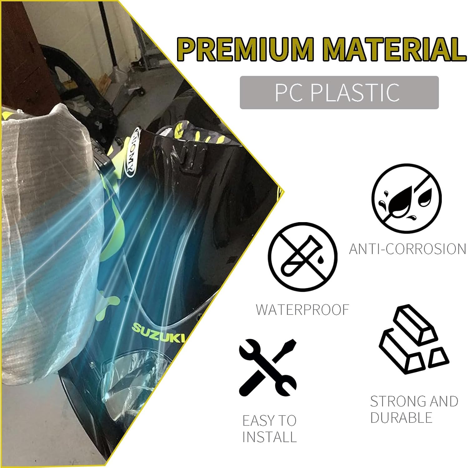 Motorcycle Windshield Wind Screen Deflector Protector Fairing Screen Shield Wind Deflector Compatible with Su&zu&ki GSXR600 GSXR750 K6 2006 2007 Baffle Visor