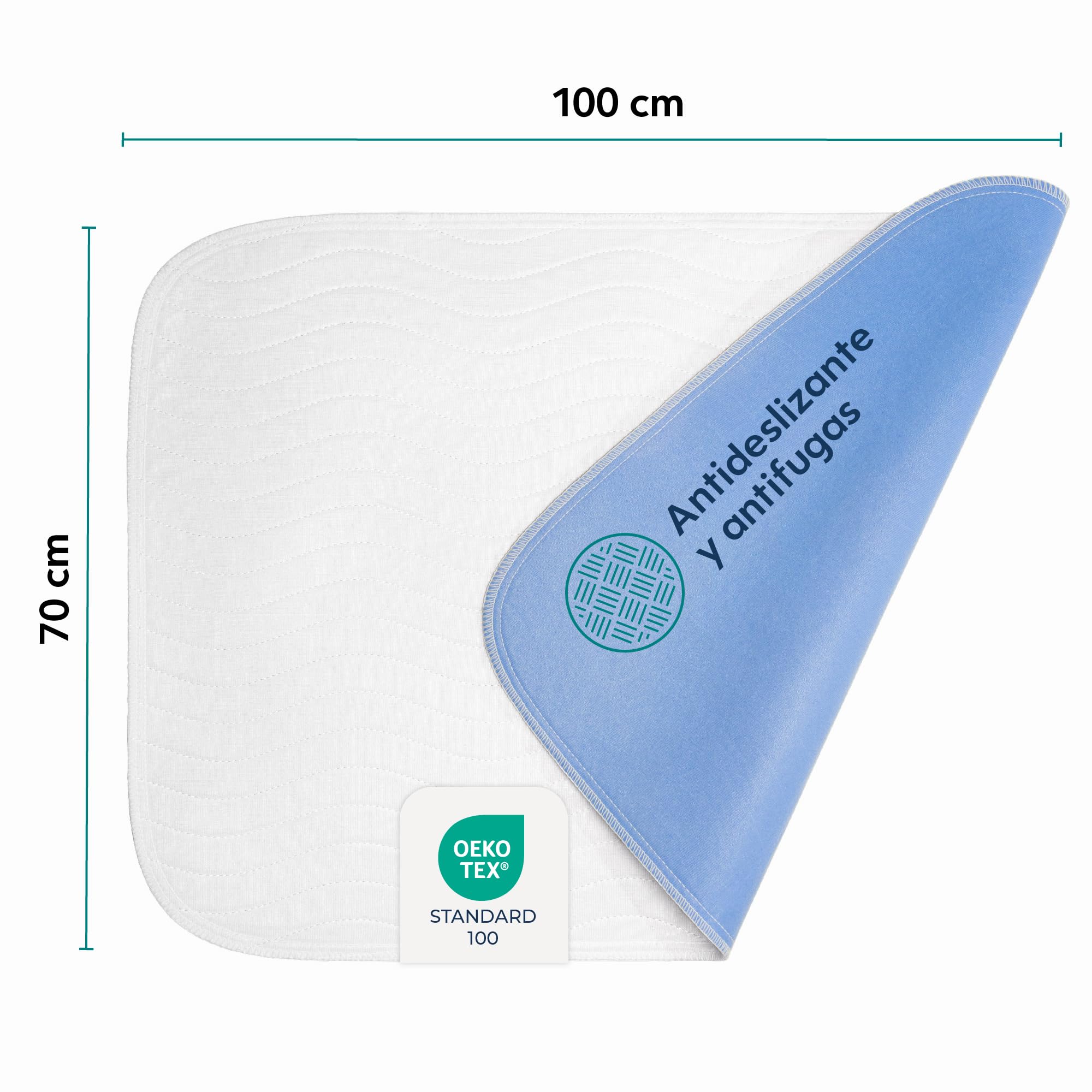 Dreamzie Protector Colchon Impermeable e Absorbente - 70 x 100 cm- Funda Colchon Lavable para Incontinencia