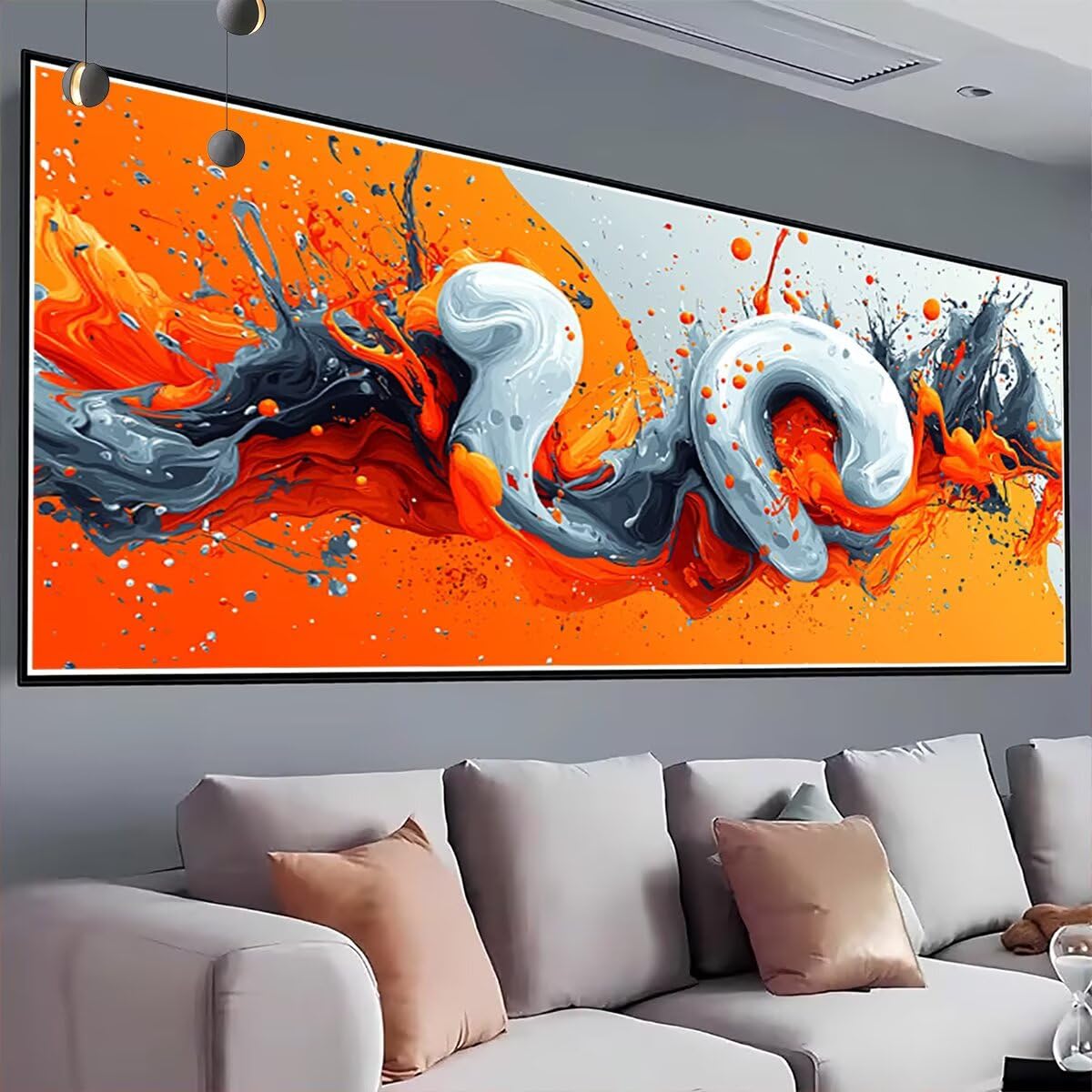 Abstrakcyjne malowanie diamentowe, nowoczesne malowanie diamentowe duży rozmiar 220 x 100 cm, DIY kryształowy diament malarstwo diamentowe haft rzemiosło zestaw do dekoracji jesiennych R-78