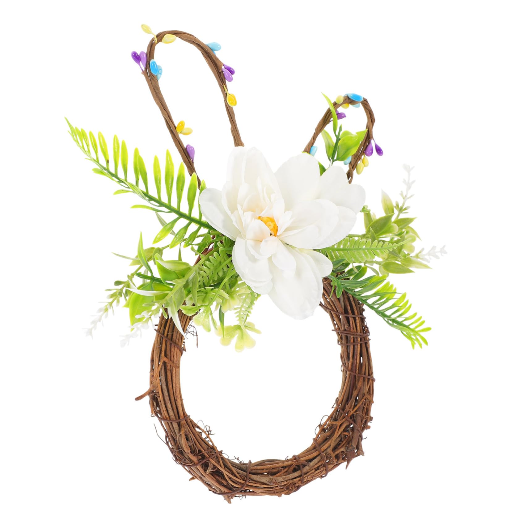 Cabilock 2 Pz ghirlanda pasquale wall decor easter bunny Fiore pasquale decorazione e decorazione casa ornamento di ghirlanda artificiale di pasqua artificiale plastica