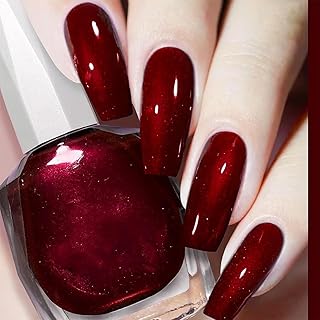 COSMOO 12ml Wine Red Nail Polish, Burgundy Quick Dry Nail Lacquer, Super...