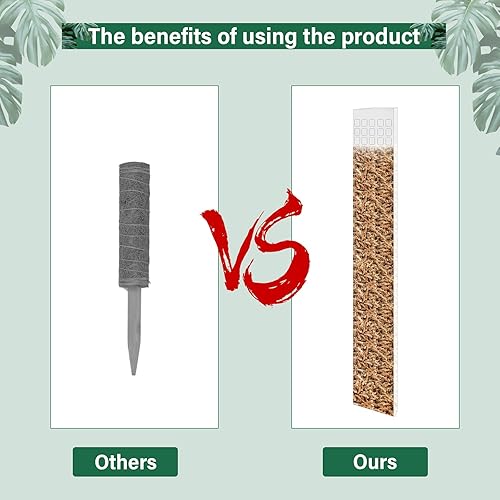 Miniatura 5 de ROYUEXT 6 postes de musgo de plástico de 23 pulgadas para plantas Monstera, plantas trepadoras, poste de musgo para plantas, soporte de plantas para