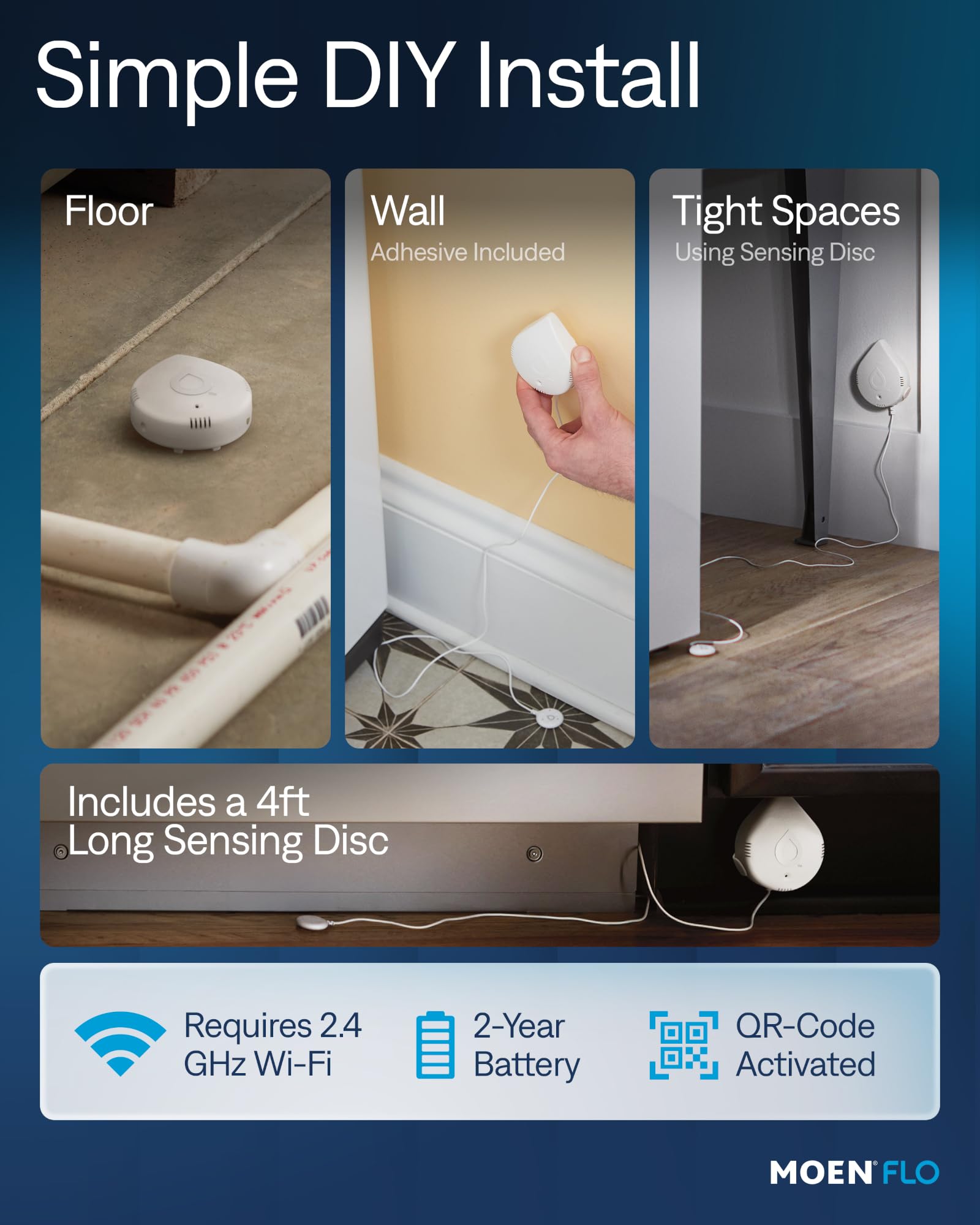Moen 920-004 Flo by Moen Smart Water Detector, 1-Pack