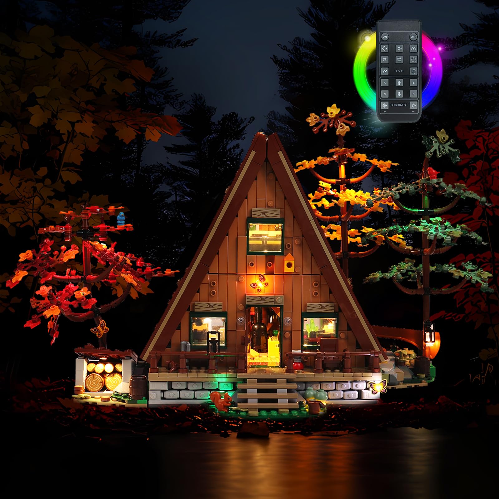 Brickshining LED Lighting Compatible with Lego A-Frame Cabin 21338, Light Kit Compatible with Lego 21338, Giving Light to Model, NOT Included The