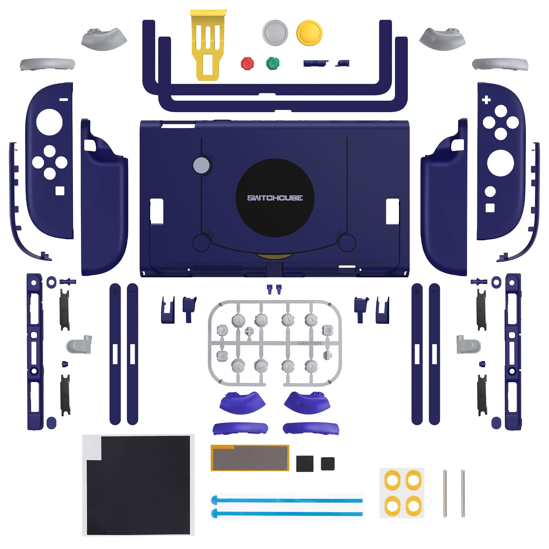 eXtremeRate DIY-Ersatz Full Gehäuse & Tasten für Nintendo Switch 2 Konsole, Deluxe Version Custom Faceplate/Rückplatte/Joy Con Shell Set