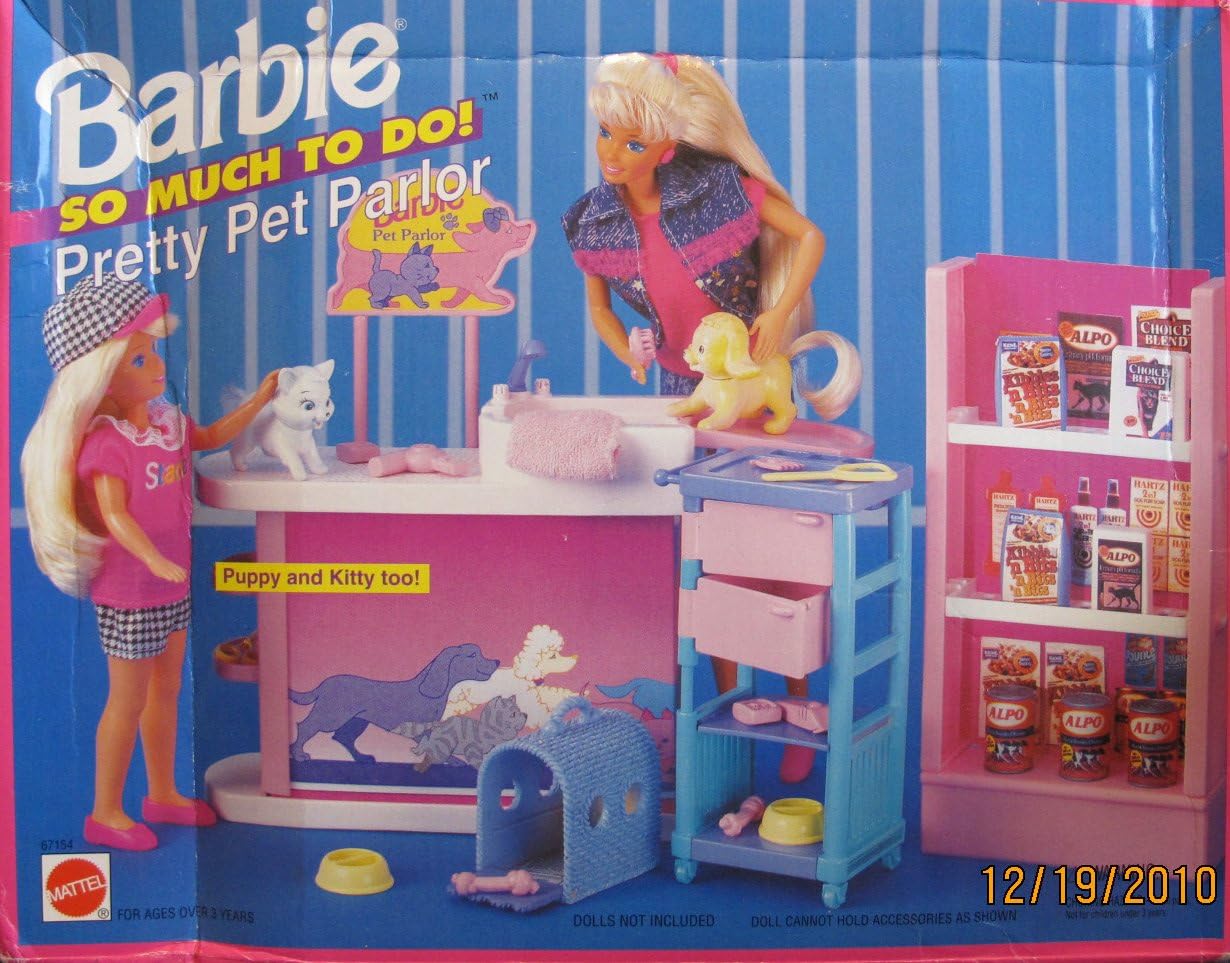 Barbie So Much To Do! Pretty Pet Parlor Playset w Puppy & Kitty (1994