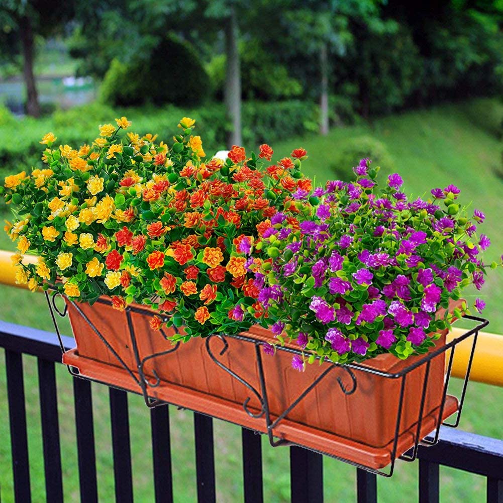 22 Bündel Künstliche Blumen Für Draußen – UV-beständig, Aus Seide & Kunststoff, Je 24x33 Cm – Deko Für Garten, Terrasse, Balkon (Rosenrot)
