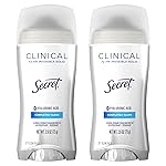 Secret Clinical Strength Antiperspirant Deodorant for Women, 3X Stress Protection, 72hr Sweat & Odor Protection, PH Balancing Minerals, Invisible Solid, Completely Clean Scent, 2.6 oz (Pack of 2)