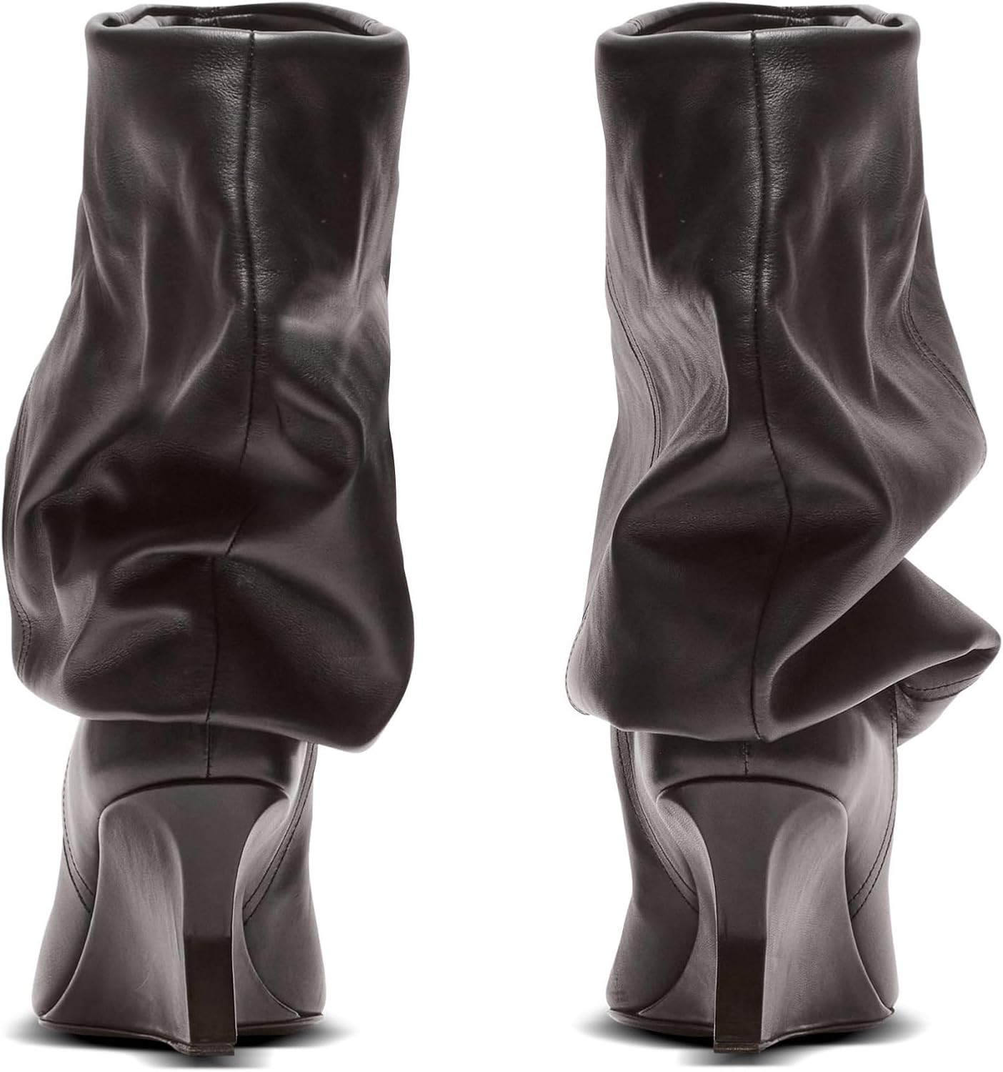Slouchy Mid Calf Boots For Women Pointed Toe Wedge Heels Slouch Pull On Wide Calf Boots