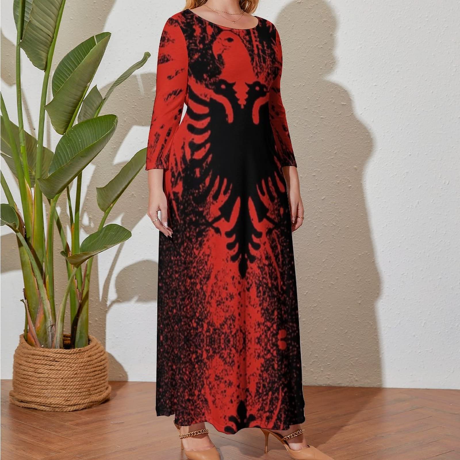 Amazon.com: Fattyeery Elegant Casual Long Dress Albanian Flag Girls Summer  Sunshine Beach Skirts for Womens 2XL : Clothing, Shoes & Jewelry