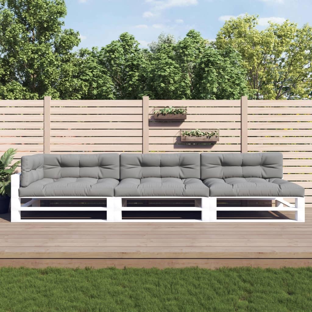 Coussin palette gris imperméable résistant pour remplacer vos vieux textiles de jardin usés