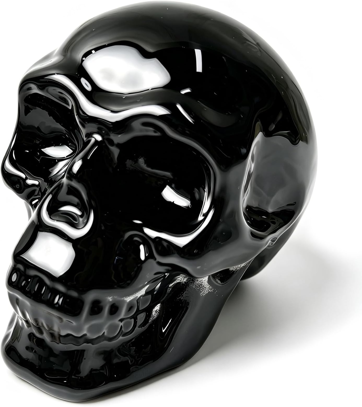 Crystal Skull Head Statue K9 Glass Skull Figurine Collectible Home Decor | Iridescent K9 Crystal Glass Skull Statue Gothic Room Decor Halloween Decoration Witchy Altar Ornament Skull Lover Gifts 2.8"