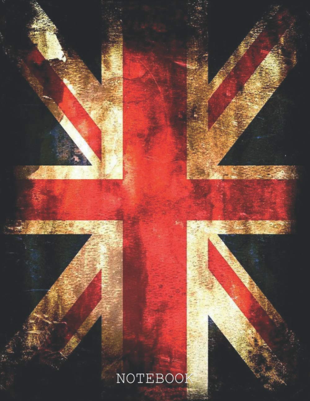 Notebook: British Flag: Beautiful/Artistic design, Lined Journal/Notebook/Sketchbook/diary, 120 pages, 8.5x11 large print,Composition
