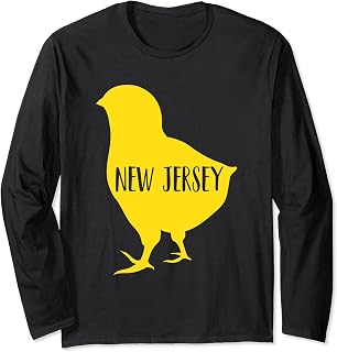 Home State New Jersey Chick Women Girls Long Sleeve T-Shirt