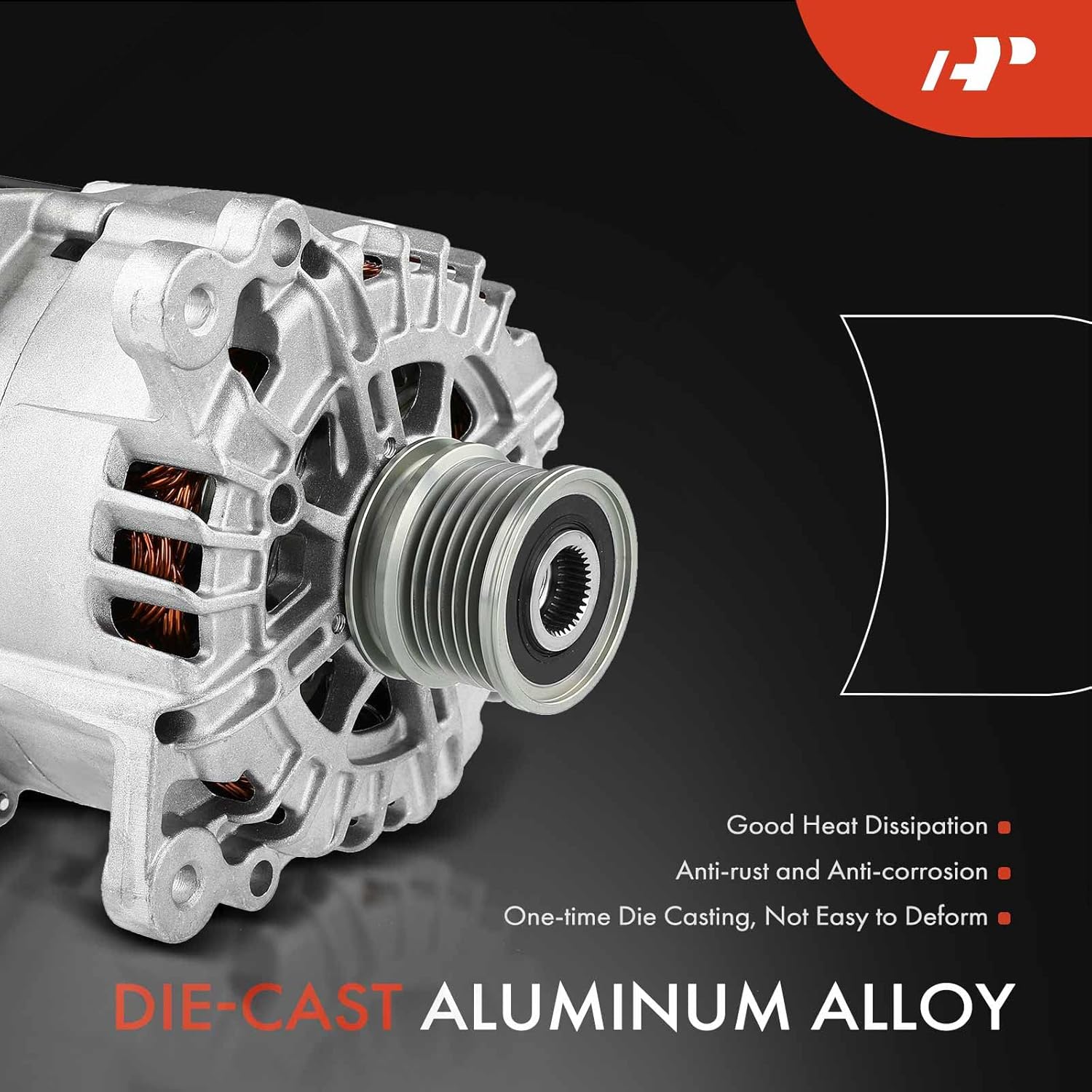 A-Premium Alternator Compatible with Volkswagen CC 2013 2014 2015 2016 V6 3.6L, 12V 140Amp Clockwise 6-Groove Clutch Pulley, Replace# TG14C060, 03H903023L, 439855