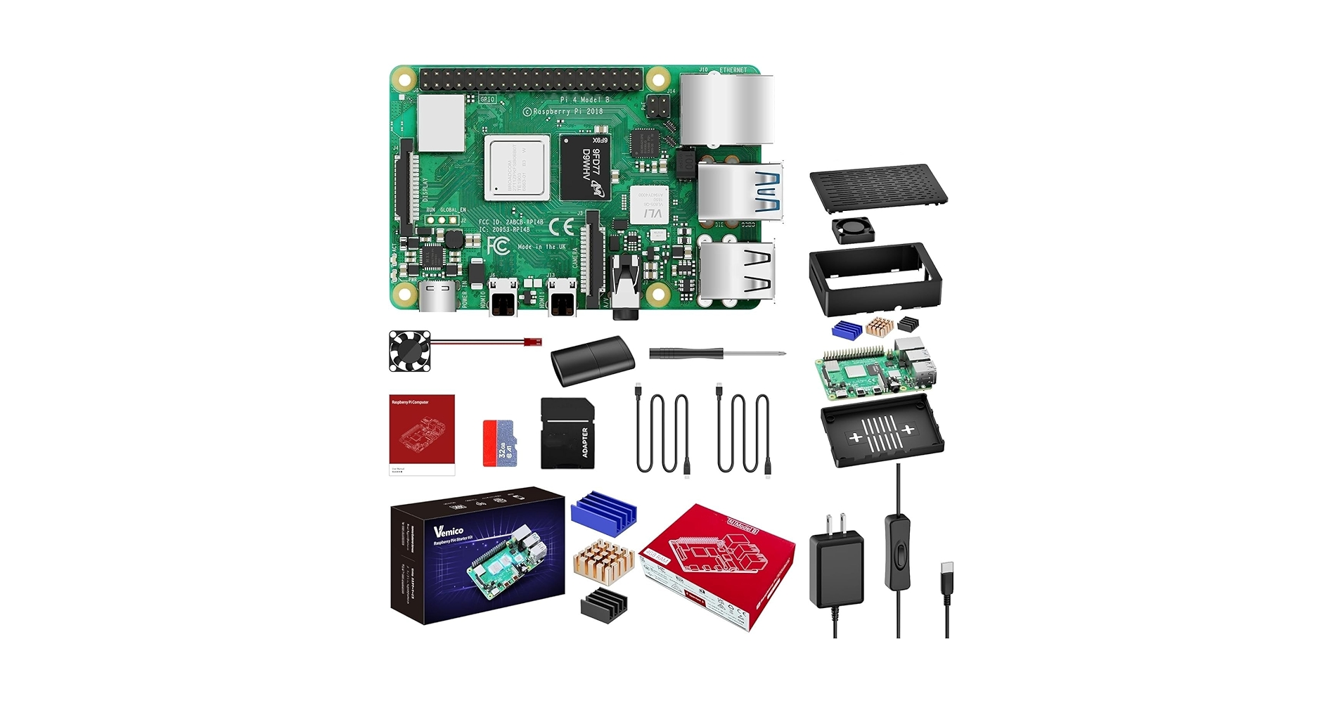 ミニPC Vemico Raspberry Pi 4 Model B(RAM 4GB) Raspberry Pi 4 Model B - 4GB