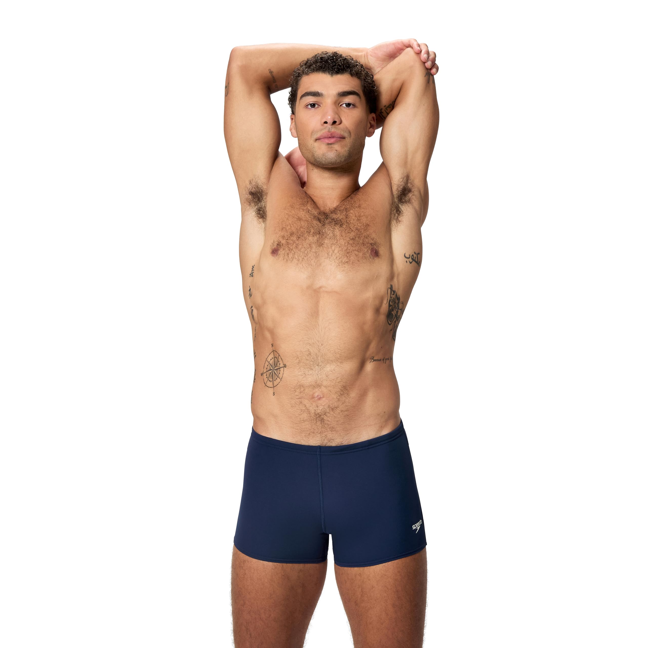 Speedo Men's Endurance+ Logo Aquashort, Peacoat, 28