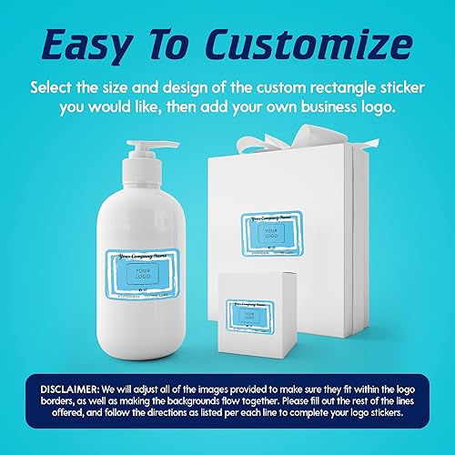 Vista 62 de DayStar Custom Signs & Design, Paquete de 60 calcomanías rectangulares personalizadas de vinilo personalizadas para logotipo de pequeñas empresas