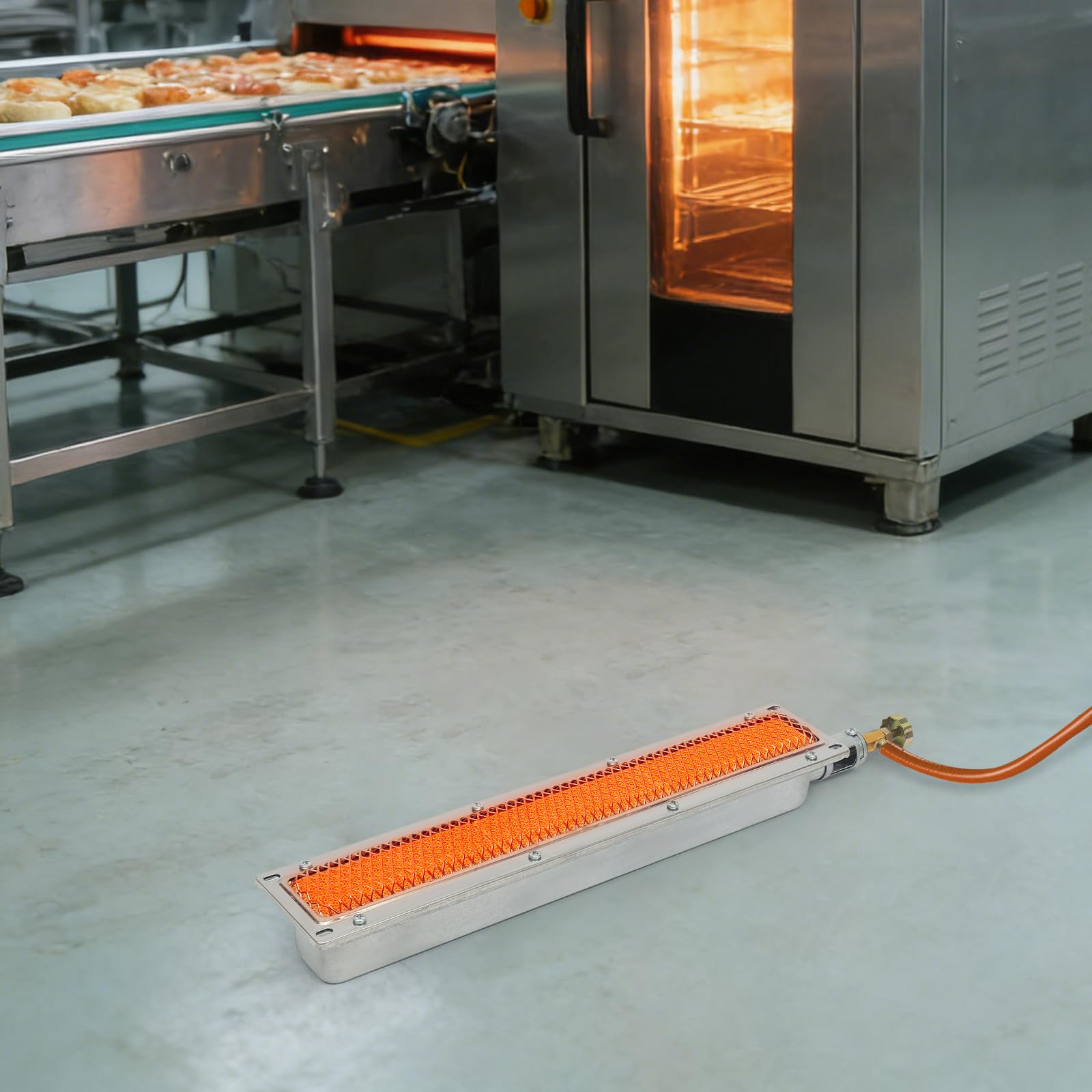 Quemador de infrarrojos para barbacoa, 50 x 8 x 5,8 cm, quemador lateral por infrarrojos para barbacoa de gas, quemador de gas, elemento calefactor para restaurantes de carne, comidas, tiendas