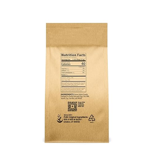 Miniatura 2 de Pure Original Ingredients Gelatina de Carne (1 lb) Bovina, Espesante, Sopas y Salsas.